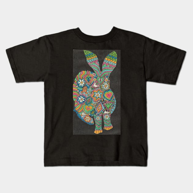 colorful abstract bunny design Kids T-Shirt by SamsArtworks